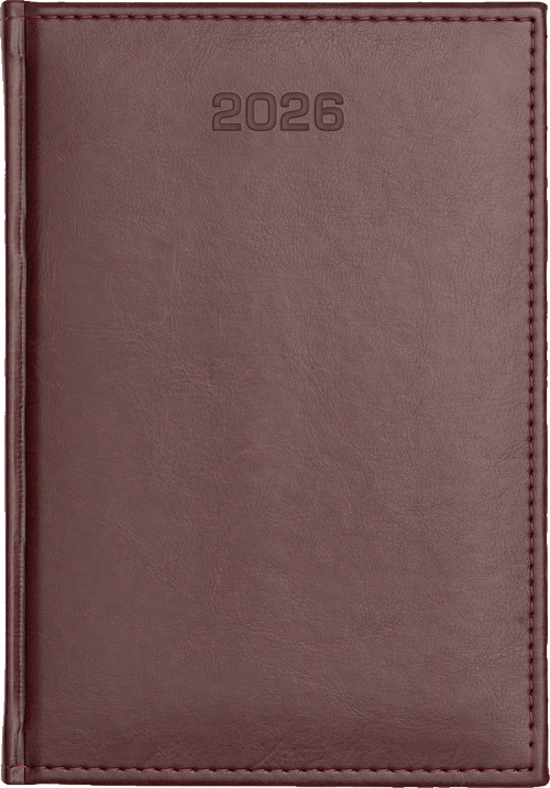 Kalendarz A4 dzienny 416 stron Nebraska Bordowy